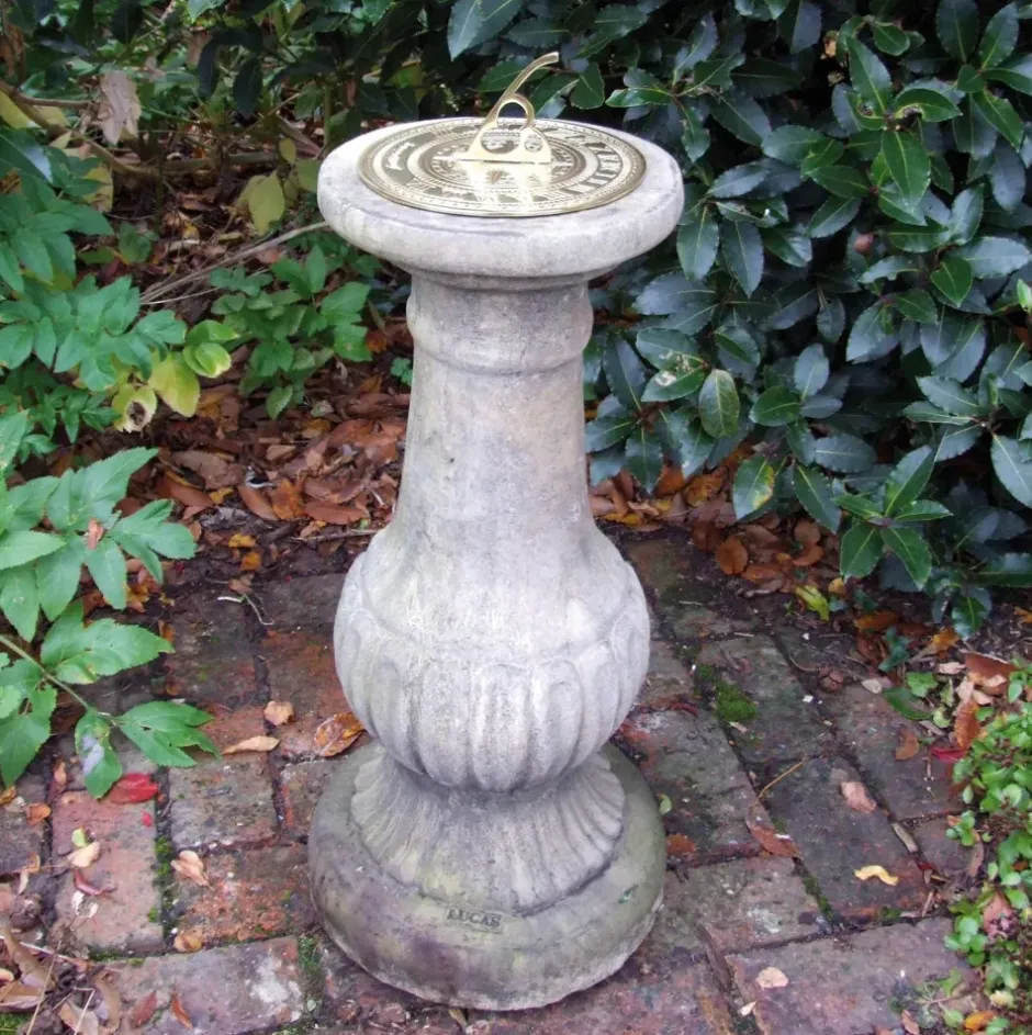 Statues & Sculptures Garden Sundials^Victorian Brass Stone Garden Sundial