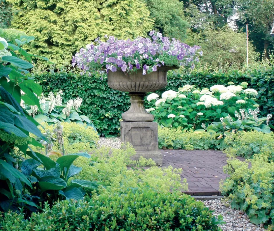 Statues & Sculptures Large|Round^Victorian Grand Stone Garden Planter on Pedestal