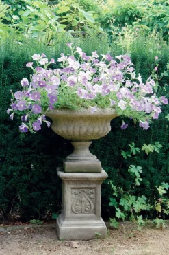 Statues & Sculptures Large|Round^Victorian Medium Stone Garden Planter on Pedestal