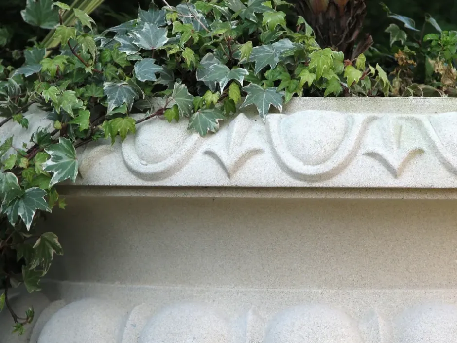 Statues & Sculptures Large|Round^Victorian Tazza Stone Garden Planter on Pedestal