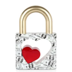 Statues & Sculptures Table Top|Contemporary^Wealth Padlock 38cm Gold Resin Indoor Sculpture
