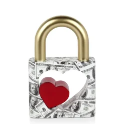 Statues & Sculptures Table Top|Contemporary^Wealth Padlock 28cm Gold Resin Indoor Sculpture