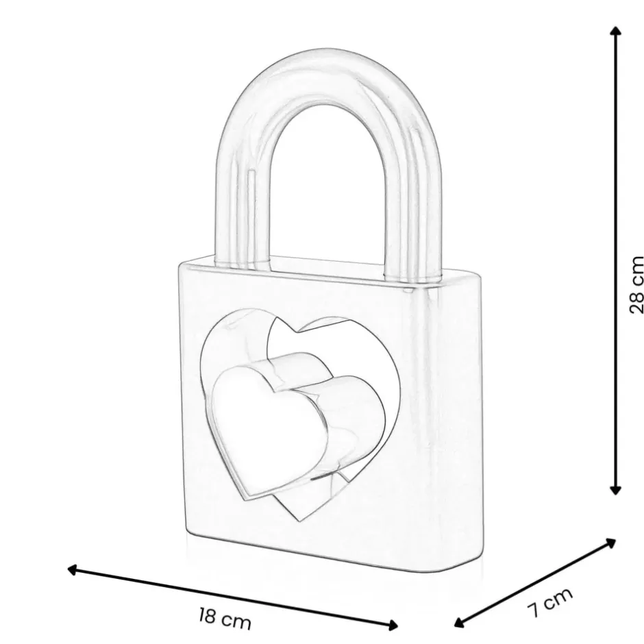 Statues & Sculptures Table Top|Contemporary^Wealth Padlock 28cm Gold Resin Indoor Sculpture