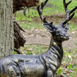 Statues & Sculptures Stags & Deers^Wild Baby Stag Deer Bronze Metal Garden Statue