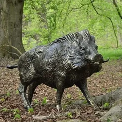Statues & Sculptures Wildlife^Wild Boar Life-Size Bronze Metal Garden Statue