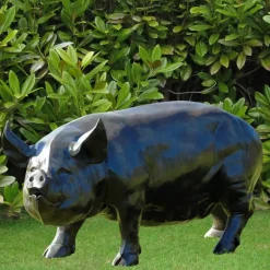 Statues & Sculptures Farm^Wild Pig Bronze Metal Garden Statue