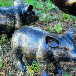 Statues & Sculptures Farm^Wild Piglets (Set of 2) Bronze Metal Garden Ornaments