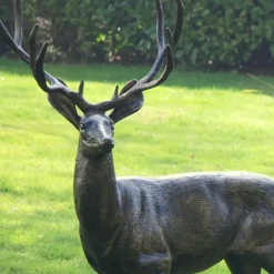 Statues & Sculptures Stags & Deers^Wild Stag & Doe Life-Size Bronze Garden Statues
