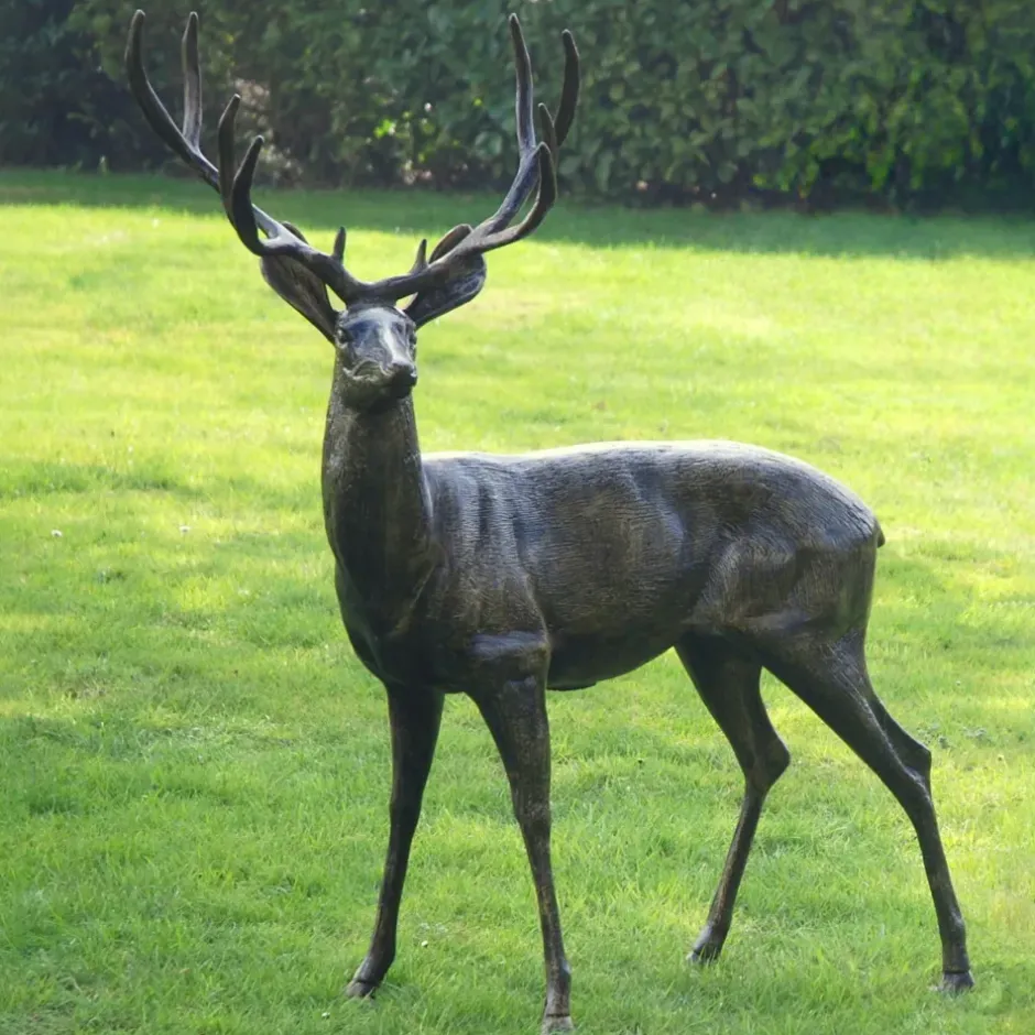 Statues & Sculptures Stags & Deers^Wild Stag Life-Size 148cm Bronze Metal Garden Statue