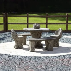 Statues & Sculptures Stone Benches^Woodlands Stone Benches & Table Patio Garden Furniture Set