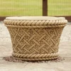 Statues & Sculptures Large|Round^Woven Plant Pot Bathstone Stone Garden Planter