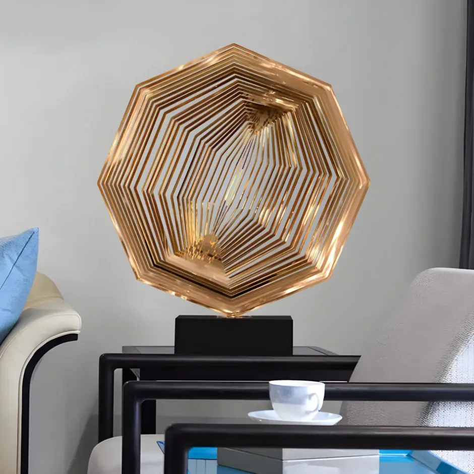 Statues & Sculptures Table Top|Abstract^Xenon Grid 70cm Copper Metal Indoor Sculpture