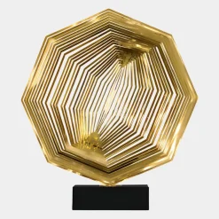 Statues & Sculptures Table Top|Abstract^Xenon Grid 70cm Gold Metal Indoor Sculpture