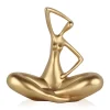 Statues & Sculptures Figurative|Table Top^Yoga Grace 25cm Gold Resin Indoor Sculpture