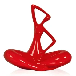 Statues & Sculptures Figurative|Table Top^Yoga Grace 25cm Red Resin Indoor Sculpture