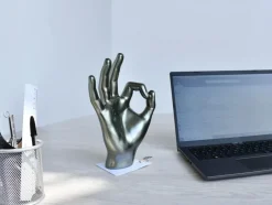 Statues & Sculptures Table Top|Contemporary^Zen Hand 27cm Anthracite Resin Indoor Sculpture