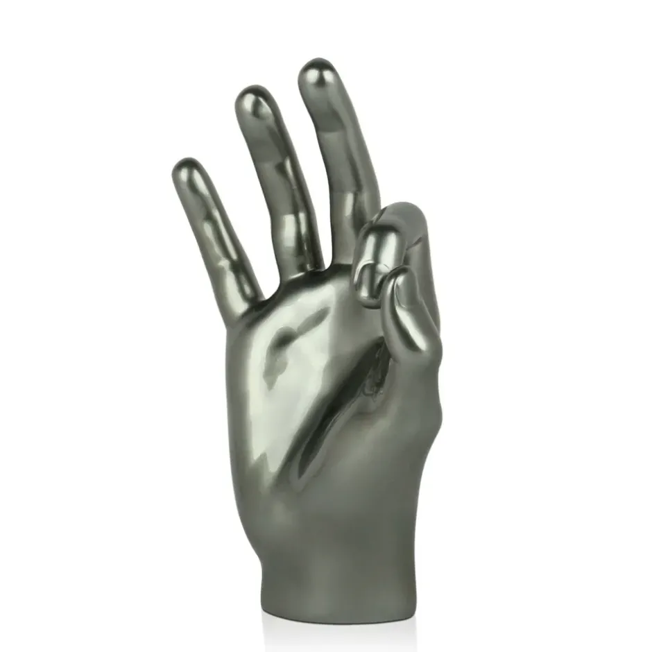Statues & Sculptures Table Top|Contemporary^Zen Hand 27cm Anthracite Resin Indoor Sculpture