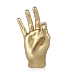 Statues & Sculptures Table Top|Contemporary^Zen Hand 27cm Gold Resin Indoor Sculpture