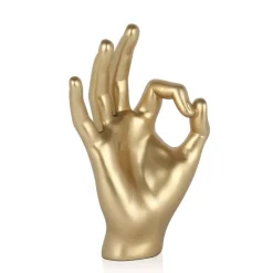 Statues & Sculptures Table Top|Contemporary^Zen Hand 27cm Gold Resin Indoor Sculpture